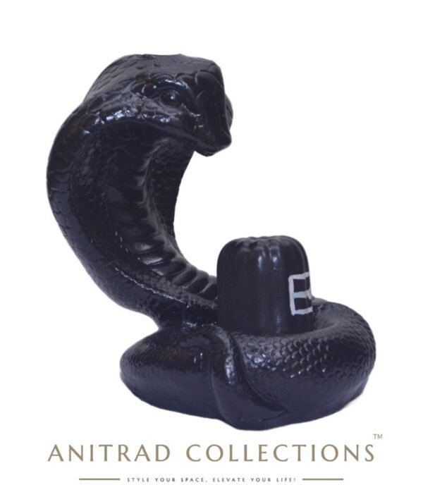 Black Snake Shivling Smoke Fountain with Backflow Effect - 15cm